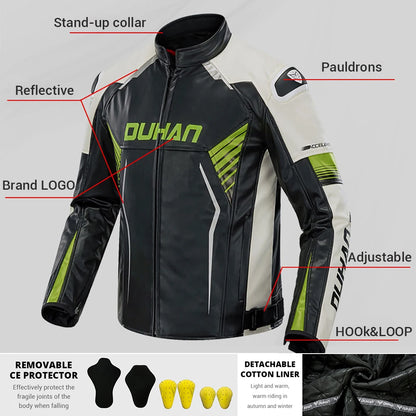 Motorcycle Jacket Men Women Four Seasons Motocross Jacket Moto Protector Riding Jacket Waterproof Windproof Moto Chaqueta