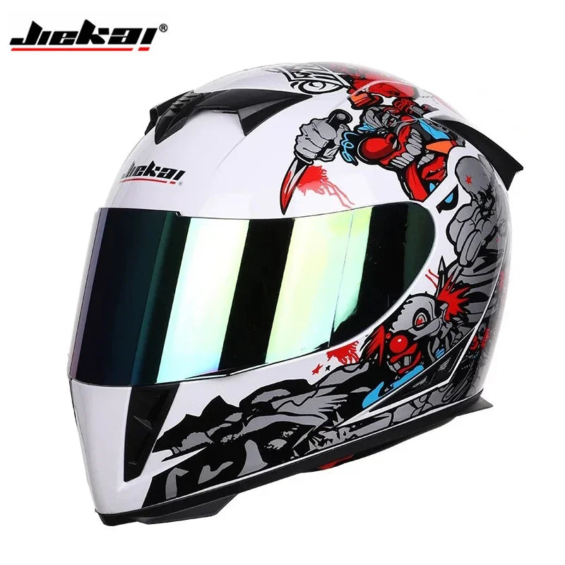 Full Face Motorcycle Helmet Washable Lining with Dual Lens Stylish Fast Release Racing Helmet Casco Casque Moto DOT Approved