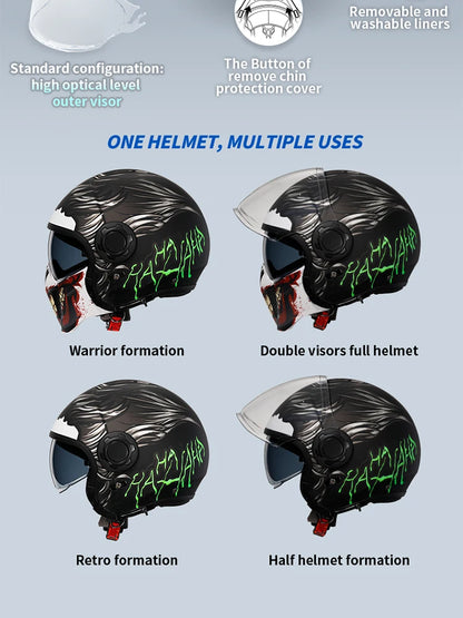 Cyril Full Face Open Face Motorbike Helmet DOT Certificates Men Women Safety Retro Combinable Motorcycle Helmets Capacetes