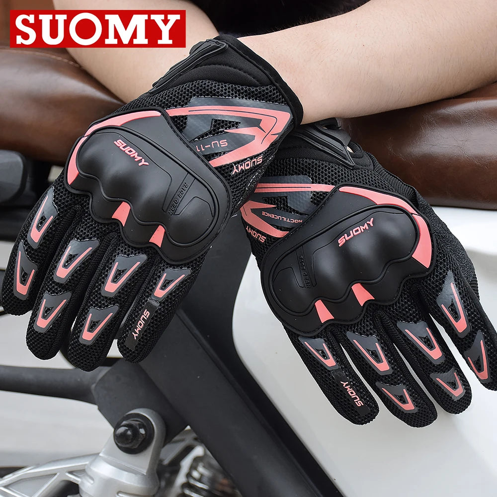 Suomy Shockproof  Summer Breathable Mesh Motorcycle Racing Gloves Touch Screen Off Road Motorbike Riding Gloves Guantes Moto XXL