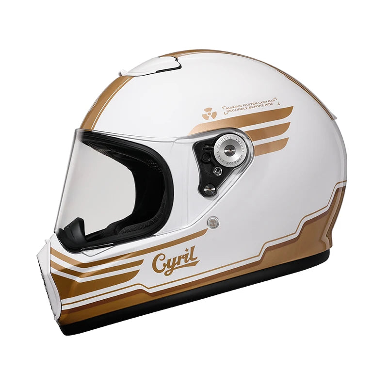 Cyril Retro DOT Certified Motorcycle Helmet Lightweight Breathable Dural Bright Visor Capacetes Casco Full Face Helmets