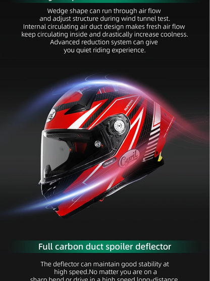 Cyril Carbon Fiber Motorcycle Helmet Four Seasons DOT Certified Safety Removeable Unisex Cool Full Face Motobike Casco Helmets