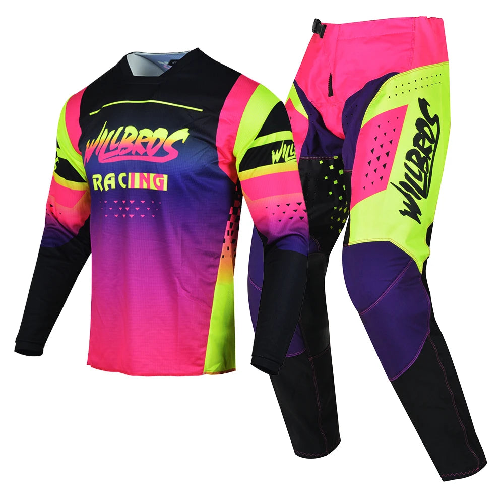 Willbros MX Motocross Jersey Pants Set Offroad Dirt Bike Enduro MTB BMX SX Racing Suit Gear Combo