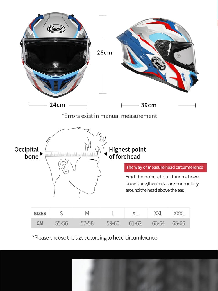 Cyril Full Face Helmet Motorcycle DOT Certified Safety Comfortable Breathable Sun Visor Racing Sports Helmets