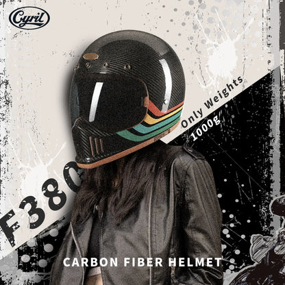 Full Face Motorcycle Helmet Lightweight Carbon fiber Helmet Racing for Men Women DOT Ece-R22/05 Approved CYRIL FF380