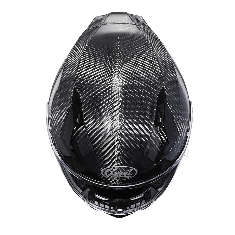 Cyril Carbon Fiber Motorcycle Helmet Four Seasons DOT Certified Safety Removeable Unisex Cool Full Face Motobike Casco Helmets