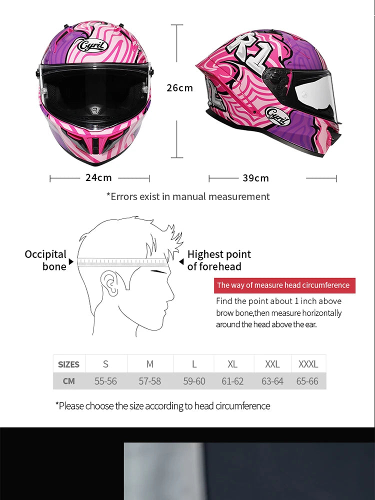 Cyril Full Face Helmet Motorcycle DOT Certified Safety Comfortable Breathable Sun Visor Racing Sports Helmets