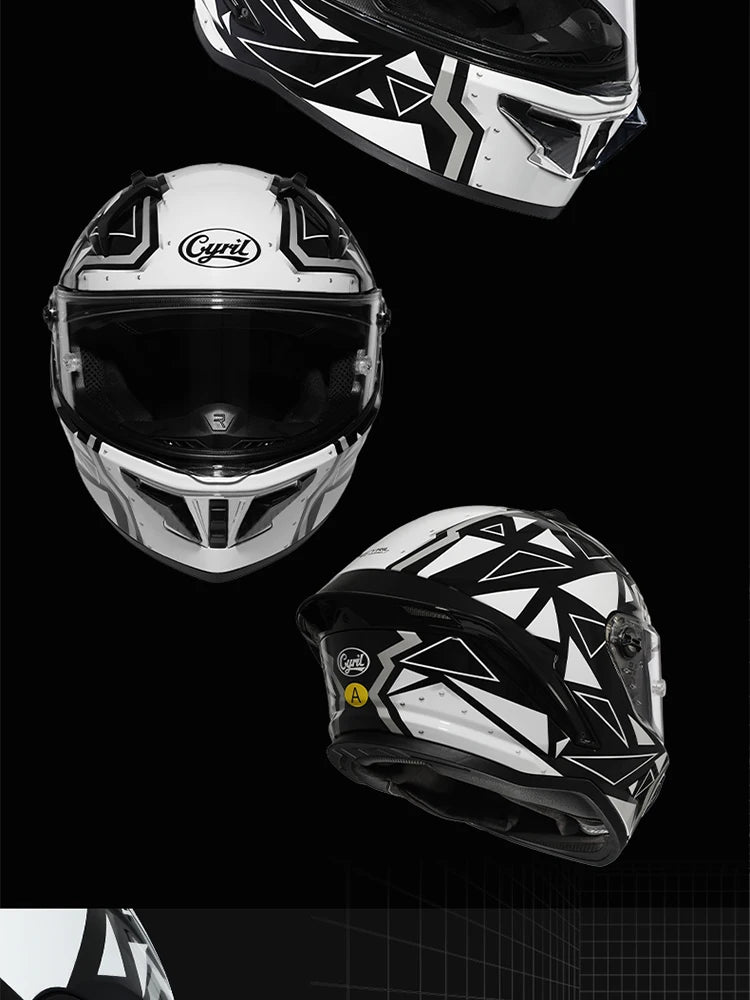 Cyril Full Face Helmet Motorcycle DOT Certified Safety Comfortable Breathable Sun Visor Racing Sports Helmets