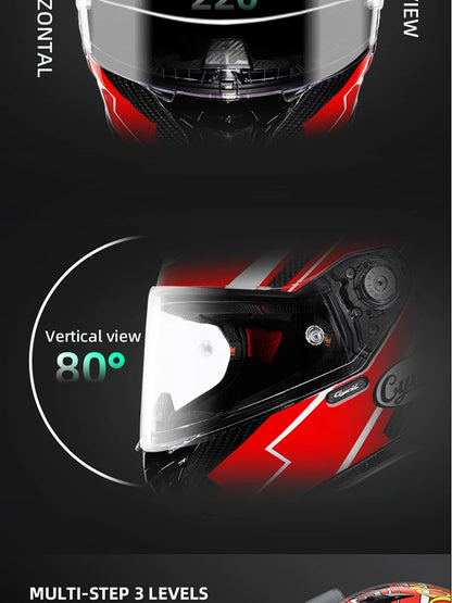 Cyril Carbon Fiber Motorcycle Helmet Four Seasons DOT Certified Safety Removeable Unisex Cool Full Face Motobike Casco Helmets