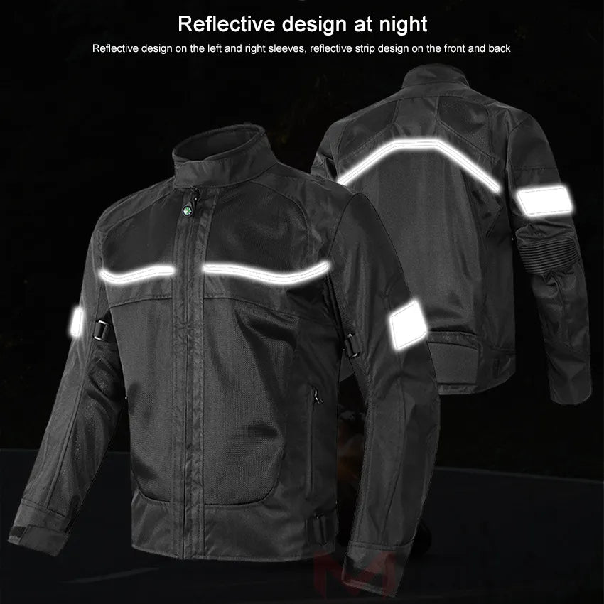 Vemar Summer Motorcycle Jacket Men's Motocross Jacket Motorcyclist Jacket Protective Gear Coat Racing Reflective Oxford Clothing