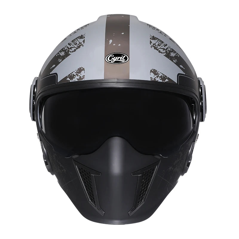 Cyril Full Face Open Face Motorbike Helmet DOT Certificates Men Women Safety Retro Combinable Motorcycle Helmets Capacetes