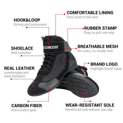 Motorcycle Riding Shoes Bicycle Slip Resistant Boots Off-road Riding Outdoor Drop Shoes Breathable Motorcycle Shoes