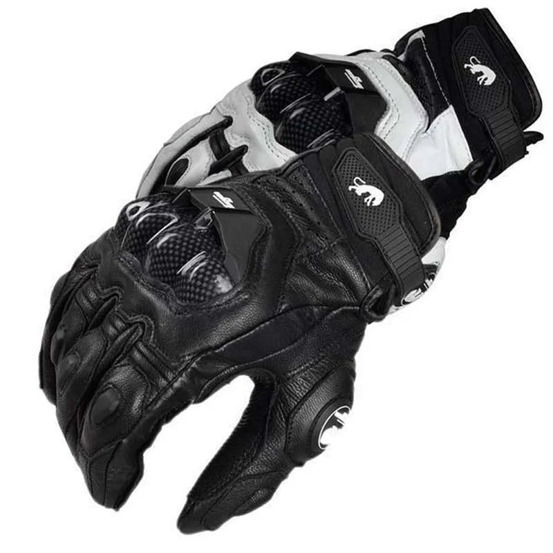 Motorcycle Gloves black Racing Genuine Leather Motorbike white Road Racing Team Glove men summer winter