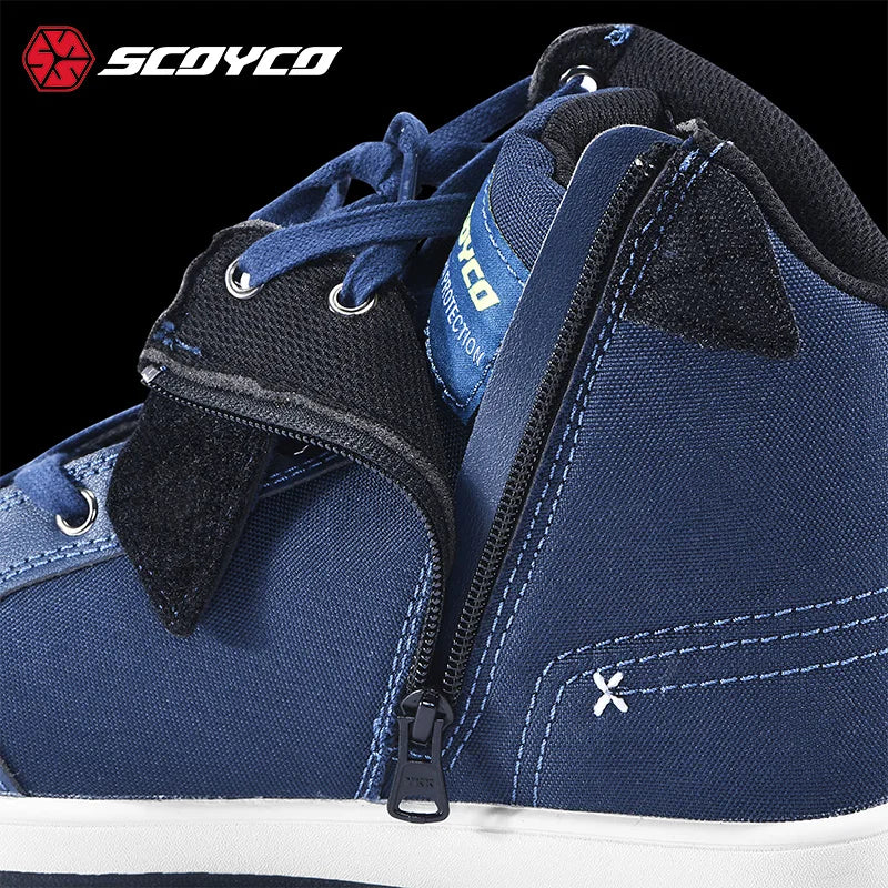 SCOYCO Motorcycle Riding Shoes Casual Commuter Boots Protective Fall Resistant Wear Boots Four Seasons Men's Riding Shoes