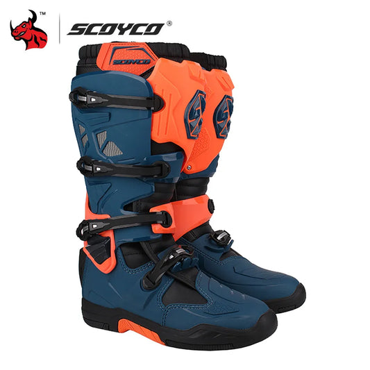 SCOYCO Outdoor Riding Motorcycle Protective Boots Windproof Motocross Boots Size 39-46 Anti-drop Motorcycle Boots Multicolor