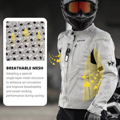 SULAITE Motorcycle Jacket Road Racing Clothing Tensile Protective Chaqueta Summer Breathable Motorcycle Equipment Size S-4XL