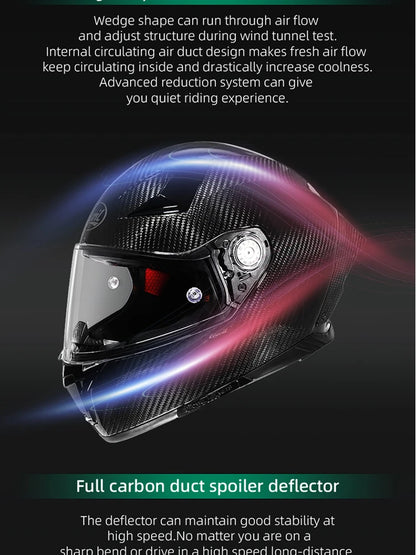 Cyril Carbon Fiber Motorcycle Helmet Four Seasons DOT Certified Safety Removeable Unisex Cool Full Face Motobike Casco Helmets