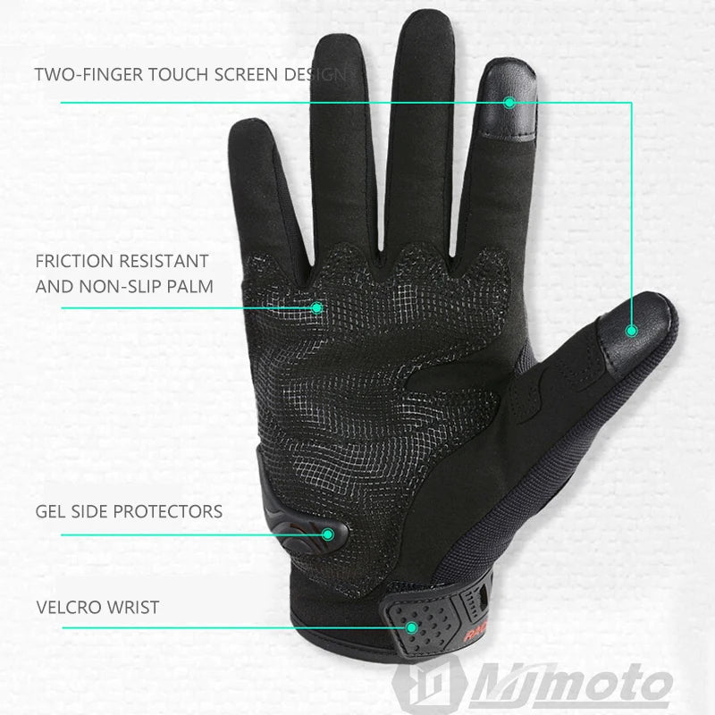 SUOMY Motorcycle Gloves Touchscreen Motocross Gloves Anti-Drop Breathable Moto Gloves Carbon Fiber Shell Protection Reflective