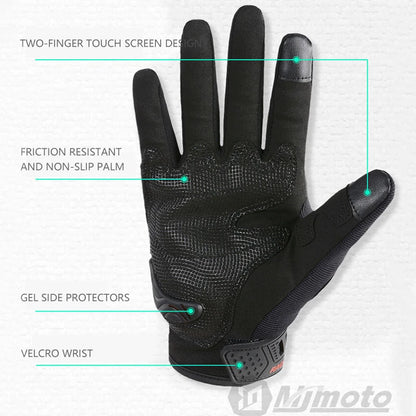 SUOMY Motorcycle Gloves Touchscreen Motocross Gloves Anti-Drop Breathable Moto Gloves Carbon Fiber Shell Protection Reflective