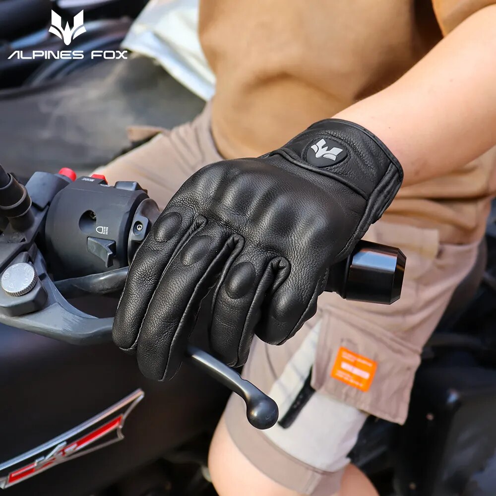 ALPINES FOX AFG-15 Vintage Leather Motorcycle Gloves