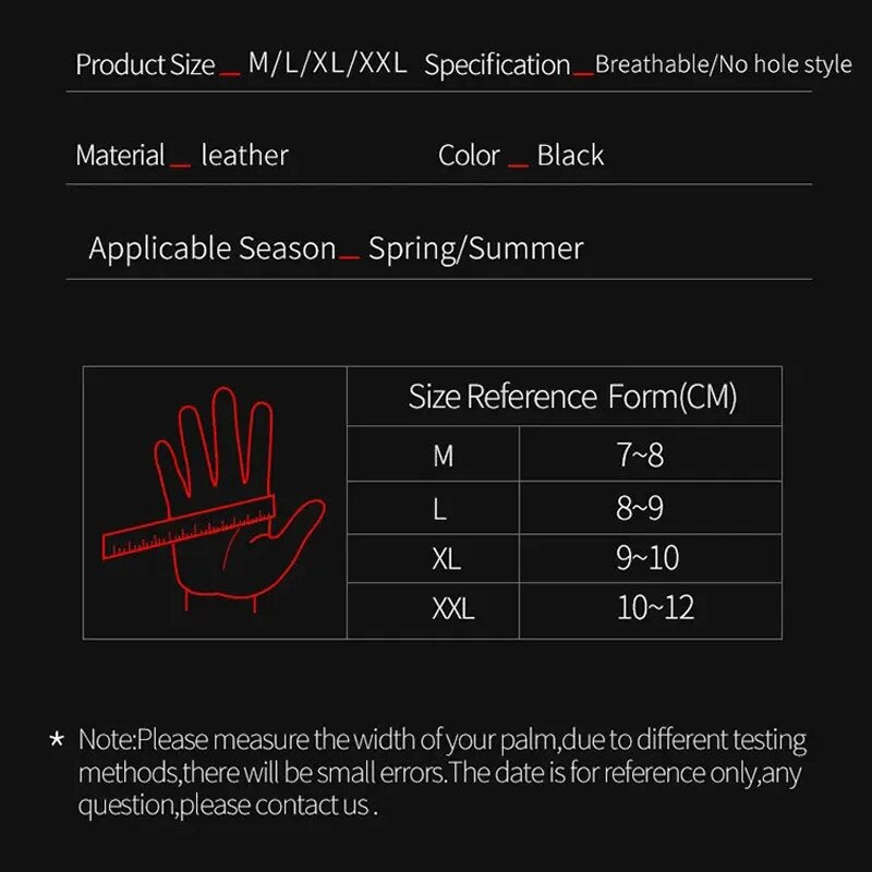 Summer Motorcycle Fingerless Gloves Accessories Goatskin Leather Half Finger Gloves Motocross Gant Moto Guantes Moto Verano