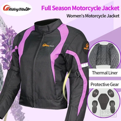 Women Motorcycle Jacket Riding Protective Armor Coat Summer Winter Waterproof Warm Lady Girl Clothing Anti-collision Wear JK-64