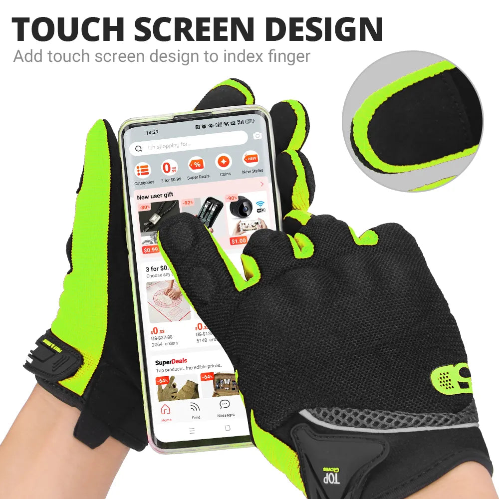 Motorcycle Gloves Moto Touch Screen Breathable Powered Motorbike Racing Riding Bicycle Protective Gloves Summer Men Cycl Gloves