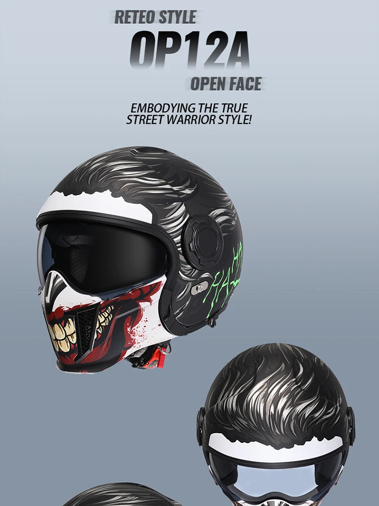 Cyril Full Face Open Face Motorbike Helmet DOT Certificates Men Women Safety Retro Combinable Motorcycle Helmets Capacetes