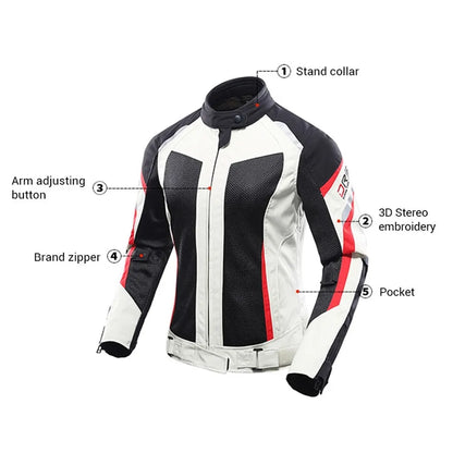 DUHAN Motorcycle Jacket Women Moto Suit Breathable Pants Cycling Clothing Summer Motorbiker Riding Clothing Body Protector