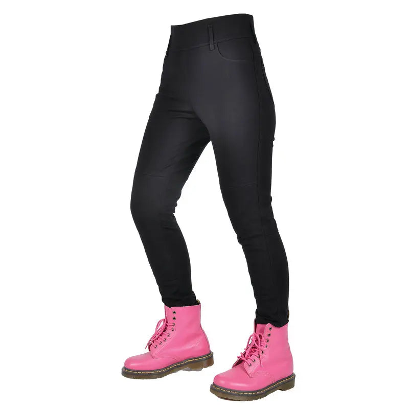 Female Knight Elastic Motorcycle Women Jeans Kevlar Inside High Waist Sexy Racing Road Rider Four Seasons Casual Fashion Pants