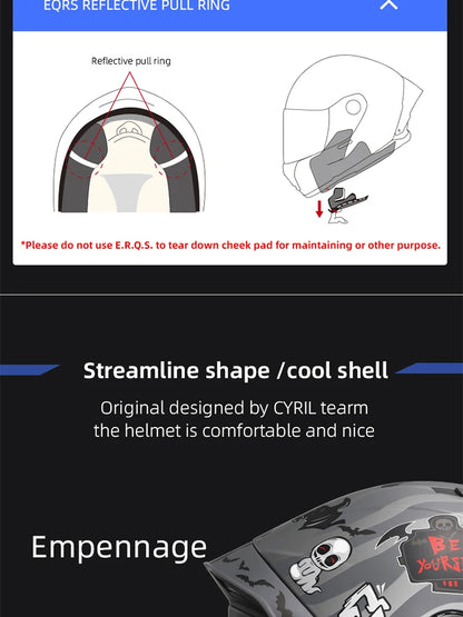 Cyril Full Face Helmet Motorcycle DOT Certified Safety Comfortable Breathable Sun Visor Racing Sports Helmets