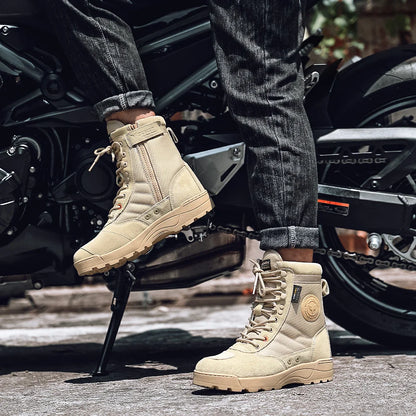 Motorcycle Men Boots Riding Motorcyclist Off-road Tactical Boots Motocross Winter Shoes Outdoor Touring Martin Shoe Non-slip