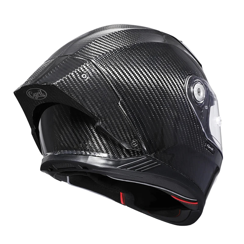 Cyril Carbon Fiber Motorcycle Helmet Four Seasons DOT Certified Safety Removeable Unisex Cool Full Face Motobike Casco Helmets