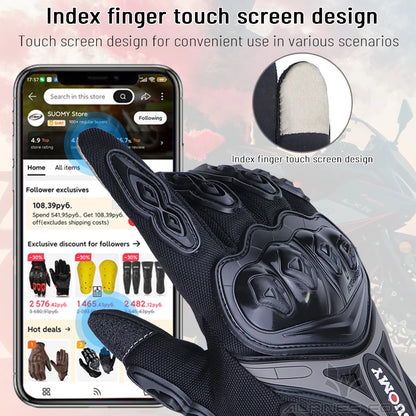 SUOMY Summer Motorcycle Gloves Breathable Touch Screen Motorcycle Gloves Off-road Motocross Protective Gloves Anti-drop Guantes