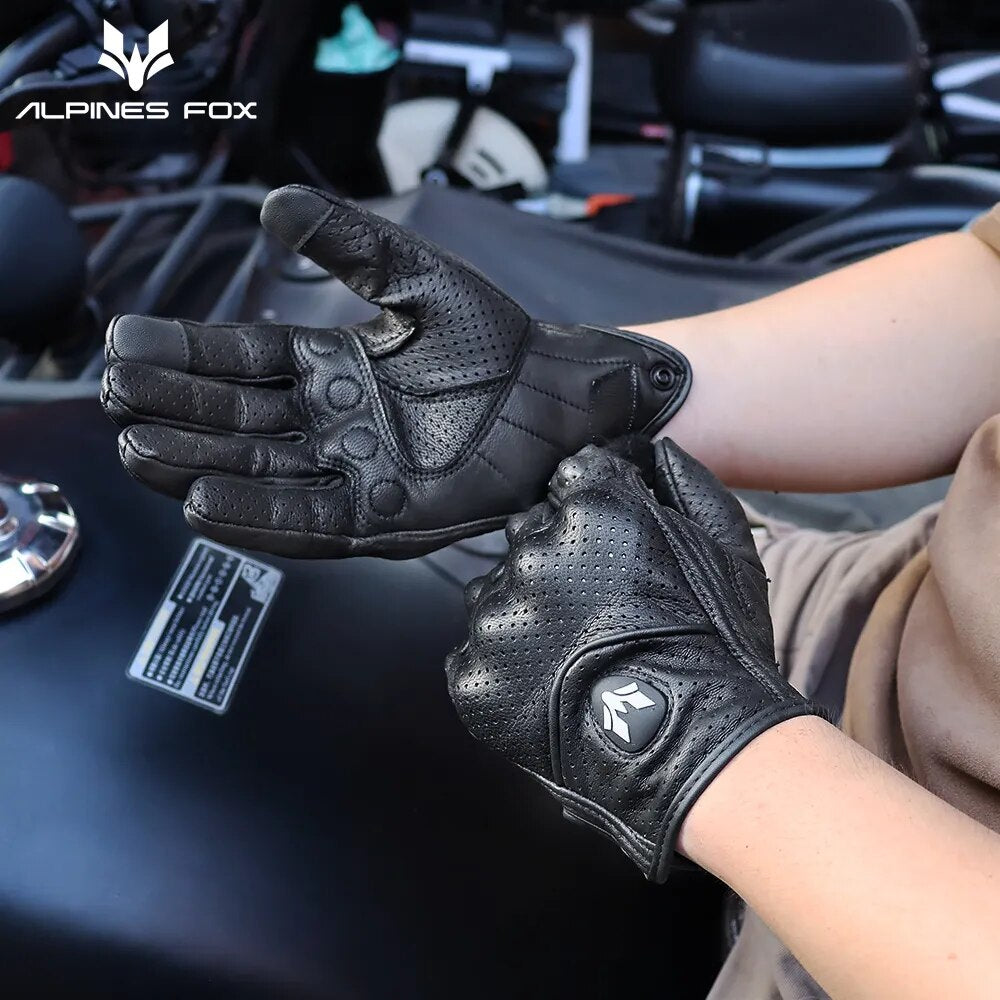 ALPINES FOX AFG-15 Vintage Leather Motorcycle Gloves