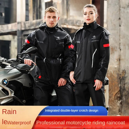 Motorcycle Raincoat Suit Men's Rainproof Thickened plus-Sized Riding Full Body Split Single Raincoat Rain Pants Suit