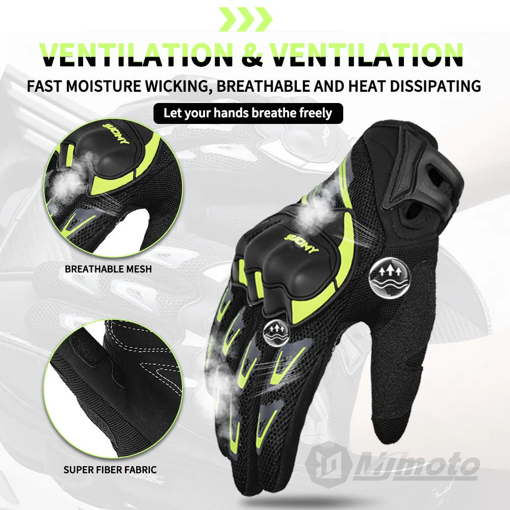 Suomy Shockproof  Summer Breathable Mesh Motorcycle Racing Gloves Touch Screen Off Road Motorbike Riding Gloves Guantes Moto XXL