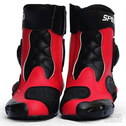 A004 Motorcycle Racing Boots Professional SPEED Biker Shoes Motorbike Long Riding Protective Gear Shift Microfibe Leather boot