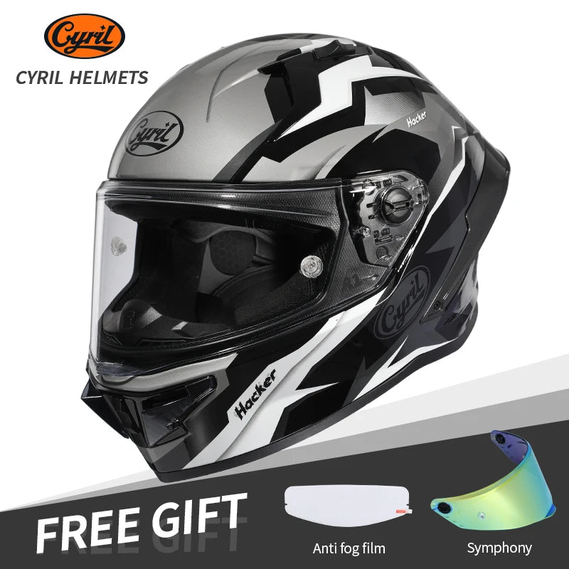 Cyril Full Face Helmet Motorcycle DOT Certified Safety Comfortable Breathable Sun Visor Racing Sports Helmets